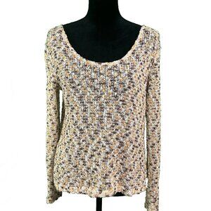 Fall Textured Crochet Knit Sweater